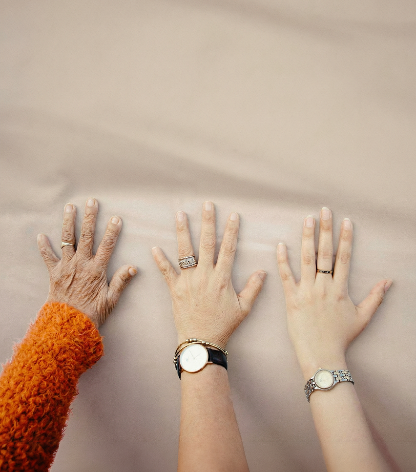 Women holding hands